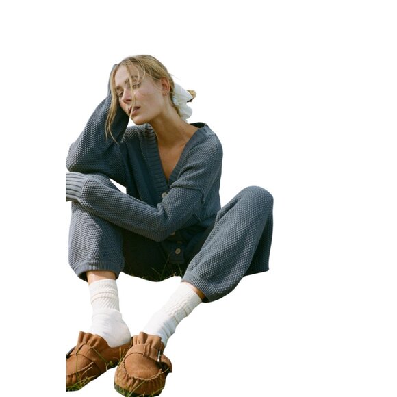 Free People Hailee Cardi  Set - Light Gray aka Peppery 🎉 NWOT - Picture 4 of 13